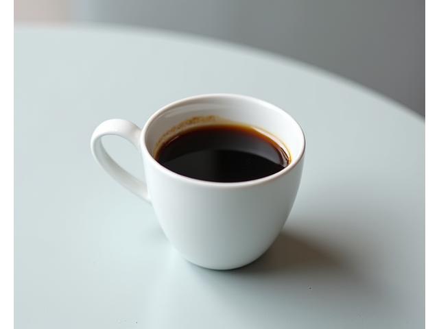 Simple black Americano in a minimalist white cup.